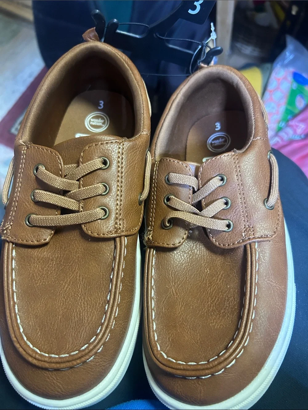 wonder nation Brown Toddler Boat Shoes